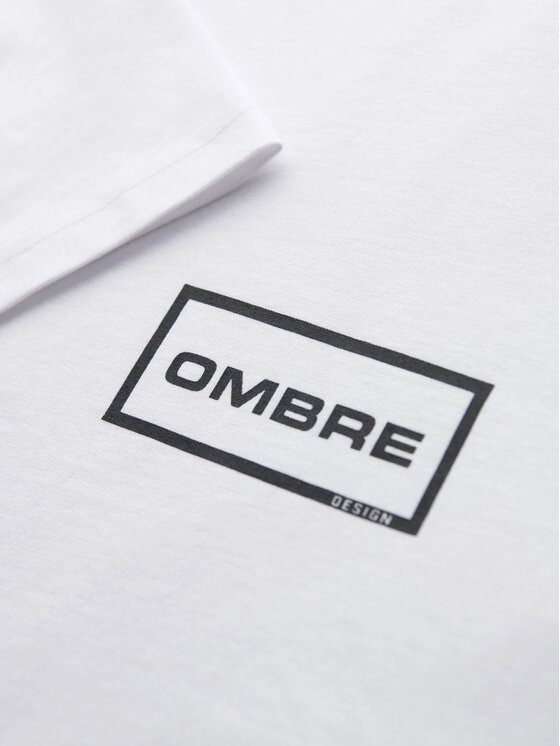 Ombre Ombre T-Shirt OM-TSPT-0231 Biały Regular Fit