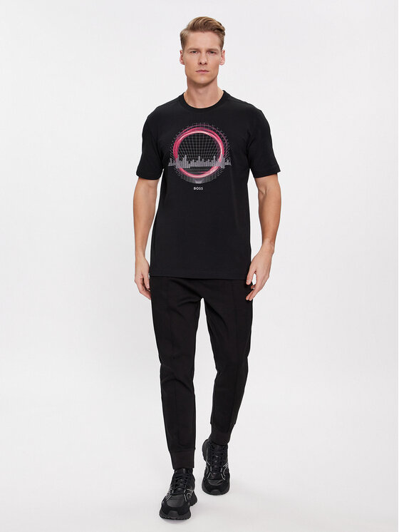 BOSS Boss T-särk 50506372 Must Regular Fit