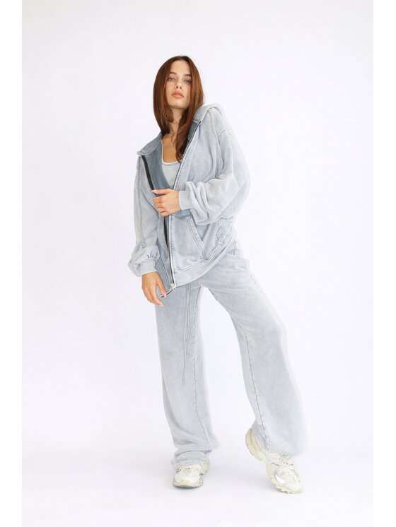 MissDenim MissDenim Dres Double Belt Tracksuit Set Szary Oversize