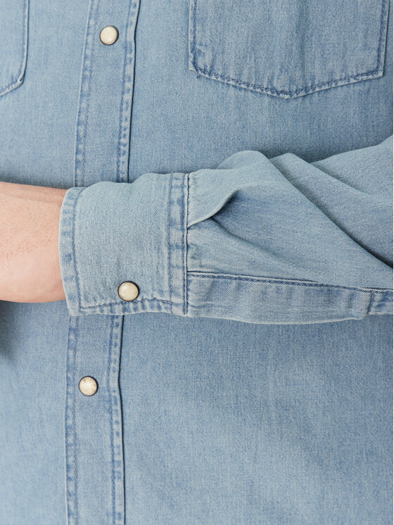 INDICODE INDICODE camicia di jeans Ask 20-605 Blu Slim Fit