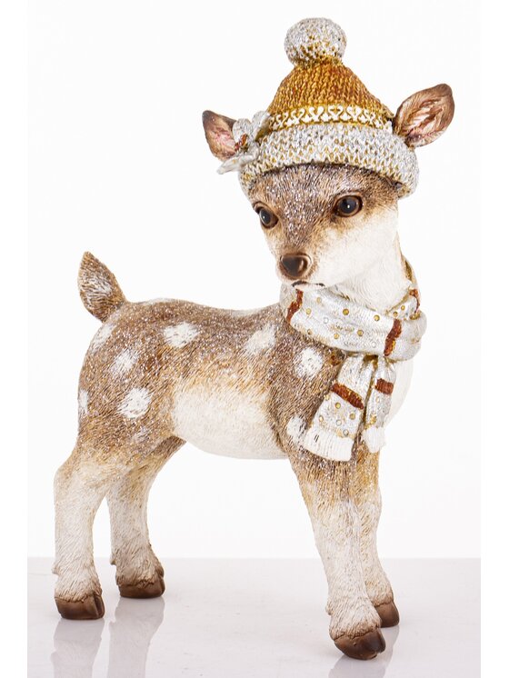 MIAhome MIAhome Figurka jelonek 29x16x8,5 cm CERBIATTO stojący Brązowy