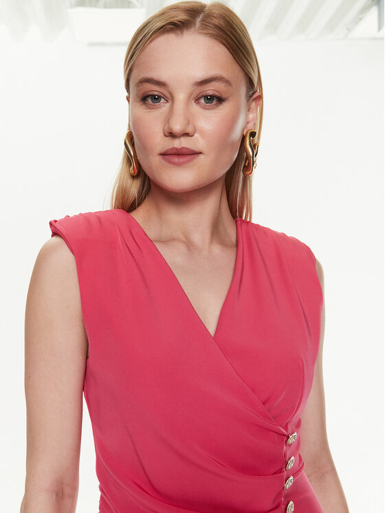 ViCOLO ViCOLO Koktejlové šaty TE0106 Růžová Regular Fit