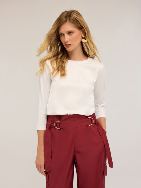 Motivi Motivi T-shirt G064W703440N011 Bianco Regular Fit