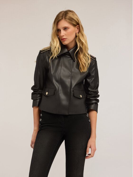 Motivi Motivi Giacca in similpelle R329Q001052N033 Nero Regular Fit