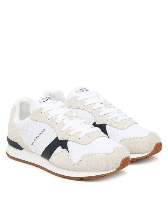 Tommy Hilfiger Tommy Hilfiger Sneakersy Runner Icon Mix FM0FM05679 Écru