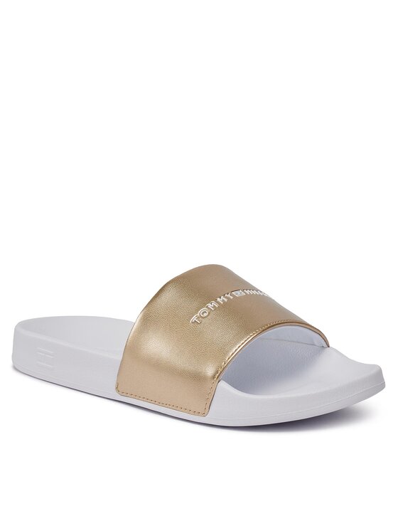 Tommy Hilfiger Tommy Hilfiger Natikači Metallic Pool Slide FW0FW07829 Bela