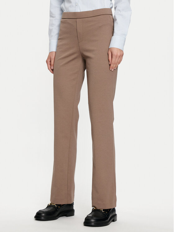 Fransa Fransa Hlače iz tkanine 20613528 Rjava Regular Fit