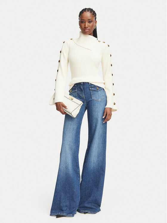 Elisabetta Franchi Elisabetta Franchi Rollkragenpullover MK-03S-66E2-V420 Hellbraun Slim Fit