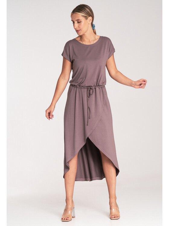 FIGL FIGL Sukienka codzienna M1041 Brązowy Basic Fit