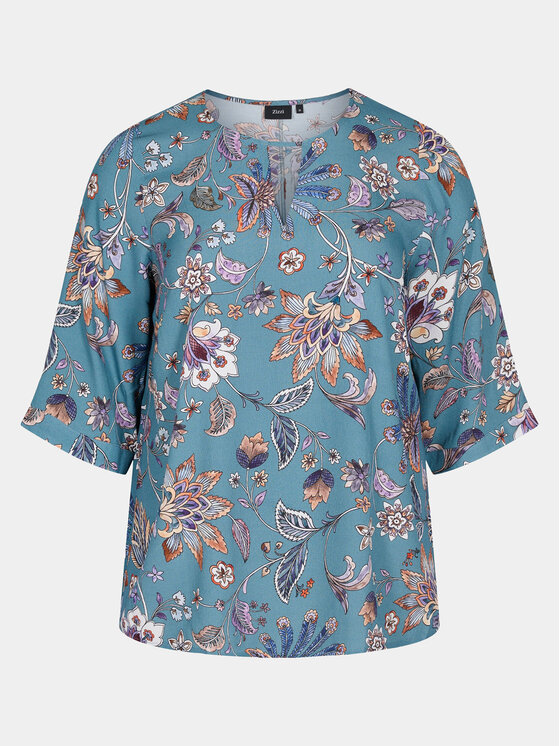 Zizzi Zizzi Blusa V00040E Blu Loose Fit