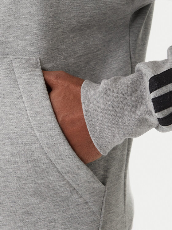 adidas adidas Mikina Essentials 3-Stripes JE6302 Sivá Regular Fit