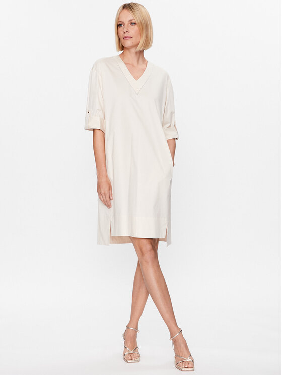 Peserico Peserico Každodenní šaty S02878 Écru Relaxed Fit