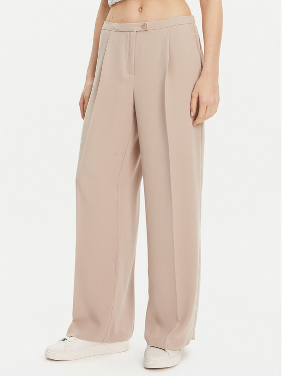 ONLY ONLY Kalhoty z materiálu Leila 15338347 Béžová Wide Leg