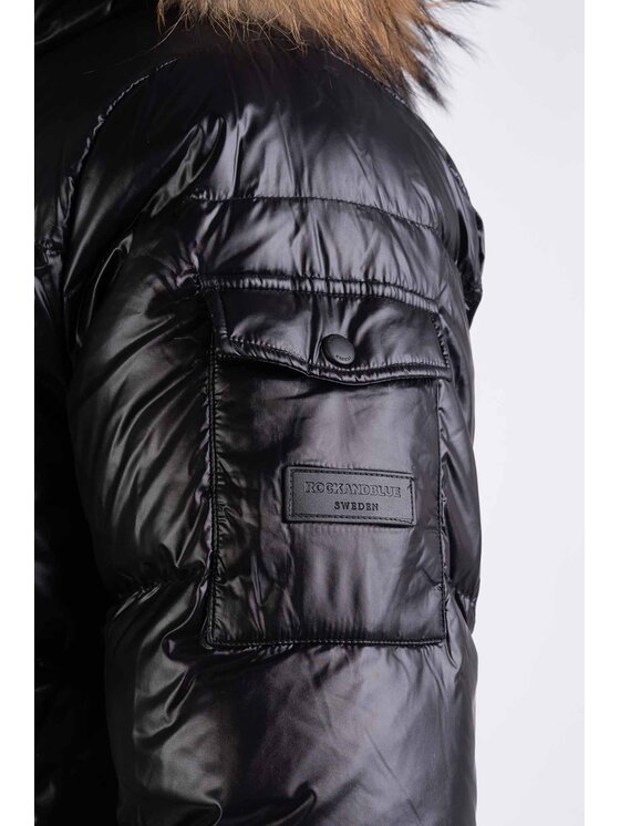 ROCKANDBLUE Kurtka puchowa Manson Shine Czarny Regular Fit | Modivo.pl