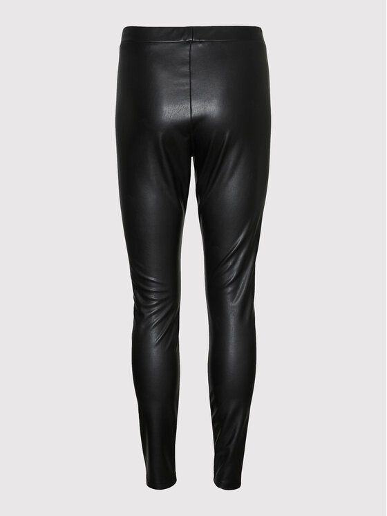 Vero Moda Vero Moda Kalhoty z imitace kůže 10257164 Černá Skinny Fit