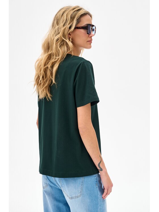 blue shadow blue shadow T-Shirt Mango Zielony Regular Fit
