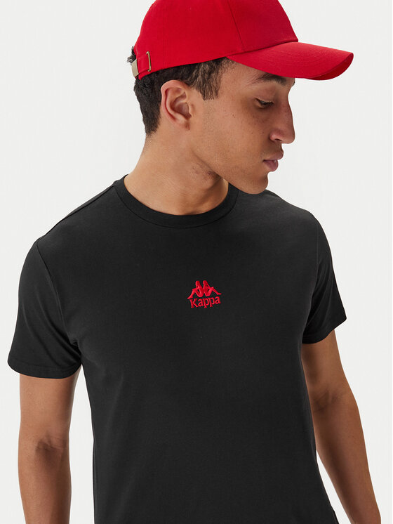 Kappa Kappa Marškinėliai 382J2QW Juoda Regular Fit