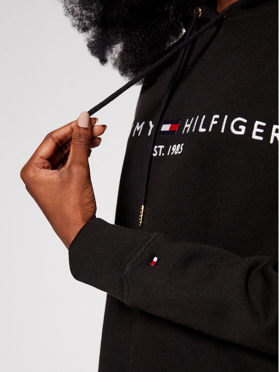 Tommy Hilfiger Tommy Hilfiger Džemperis ar kapuci Heritage WW0WW31998 Melns Regular Fit