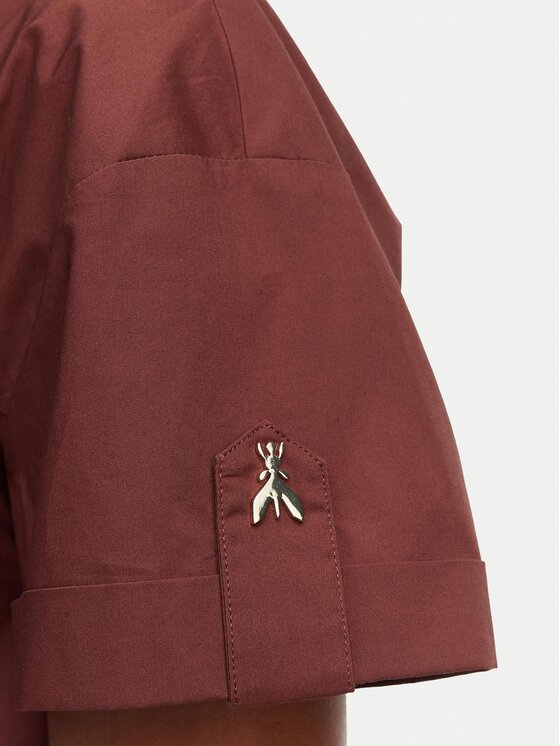 Patrizia Pepe Patrizia Pepe Srajčna obleka 2A3067/A9B9-B887 Temno rjava Regular Fit