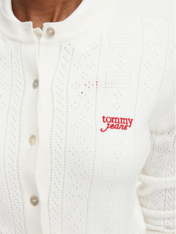 Tommy Jeans Tommy Jeans Ζακέτα Pointelle DW0DW22931 Λευκό Regular Fit