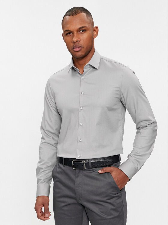 Calvin Klein Krekls K10K108426 Pelēks Slim Fit