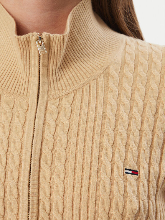Tommy Jeans Tommy Jeans Strickjacke DW0DW23355 Hellbeige Slim Fit