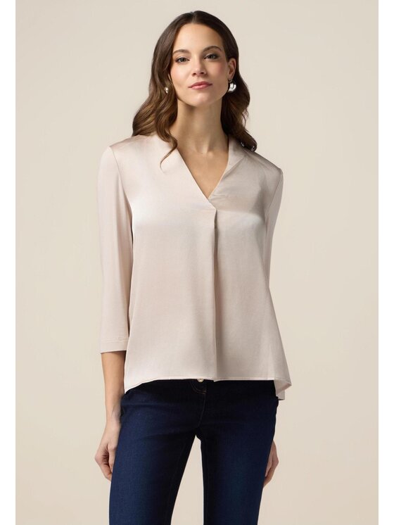 Oltre Oltre Bluzka G269J003985N002 Kremowy Regular Fit