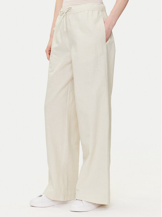 Mustang Pantaloni di tessuto Tuscaloosa 1016583 Beige Wide Fit, taglia : 34