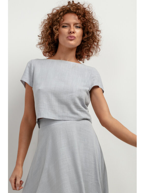 Tessita Tessita Spódnica SPÓDNICA_T400 _2_XS Szary Casual Fit