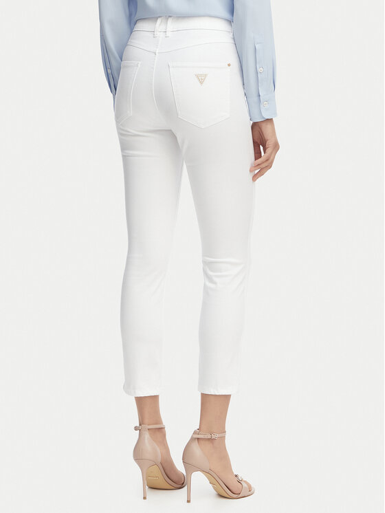 Guess Guess Jeans hlače W5GA91 W93CM Bela Skinny Fit