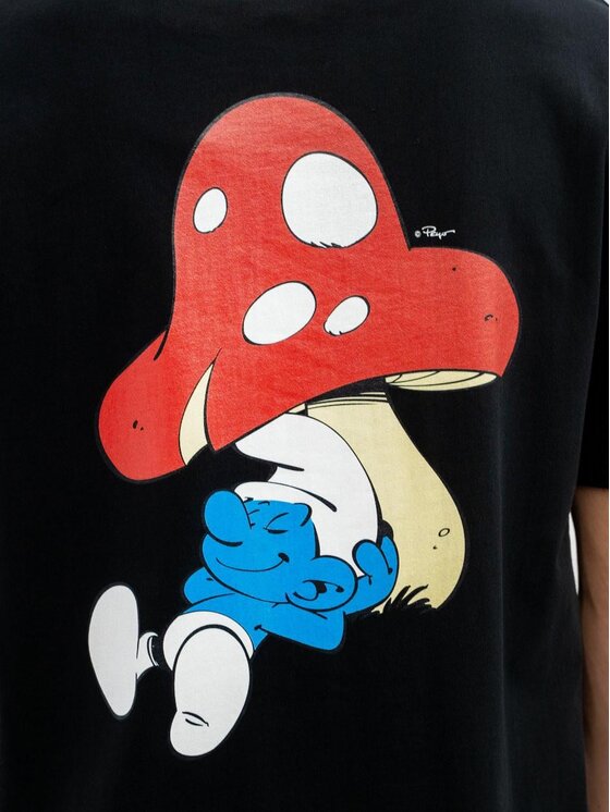 Smerfy Smerfy T-Shirt 111618 Czarny Oversize