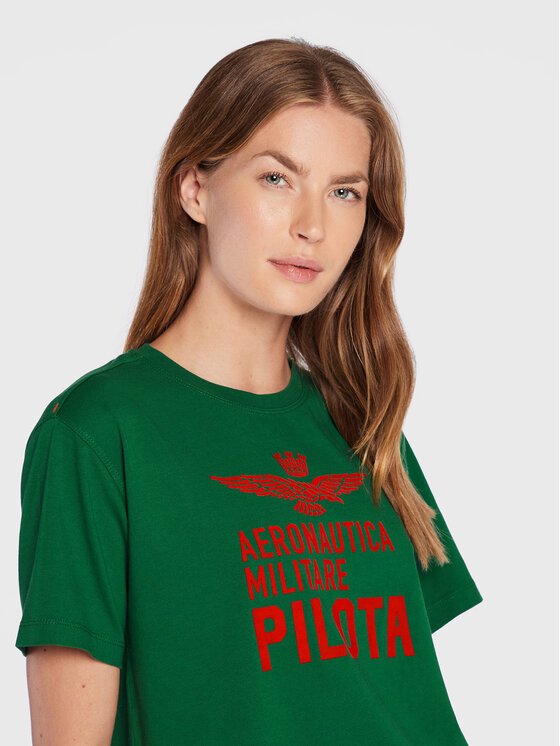 Aeronautica Militare Aeronautica Militare T-shirt 222TS1990DJ550 Zelena Regular Fit
