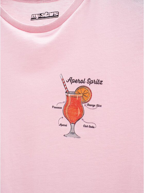 MyStars MyStars Komplet t-shirtów Zestaw 2 T-Shirtów Damskich Biały Różowy MyStars Aperol M Biały Regular Fit