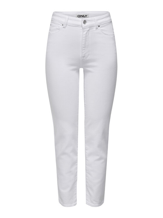 ONLY ONLY Jeansy Emily 15292435 Biały Straight Fit