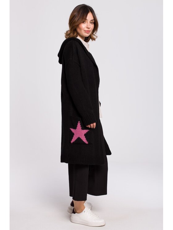 BeWear BeWear Kardigan bk063 Czarny Baggy Fit