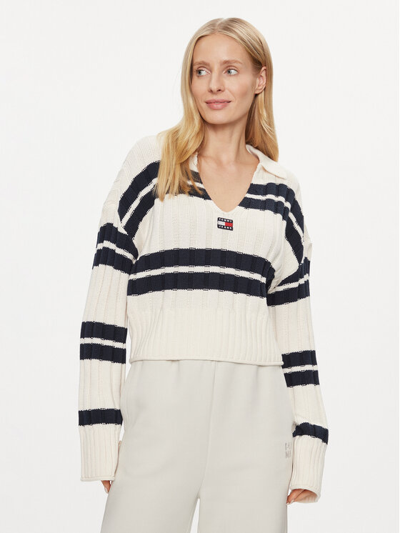 Tommy Jeans Tommy Jeans Sweater DW0DW17321 Ekru Boxy Fit