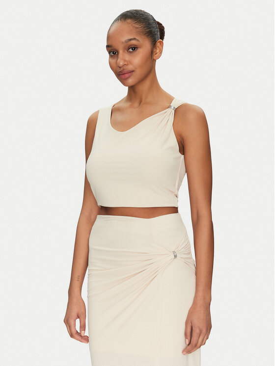 Guess Guess Τοπ W5GP22 KAQL2 Μπεζ Regular Fit