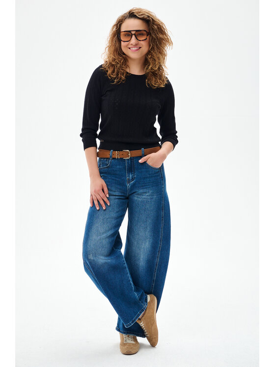 blue shadow blue shadow Sweter Deca Czarny Regular Fit