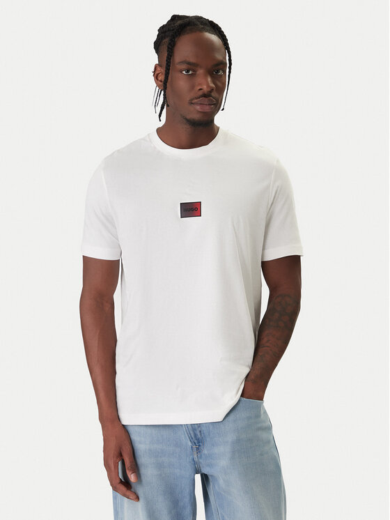HUGO Tricou Danotie 50553124 Alb Regular Fit