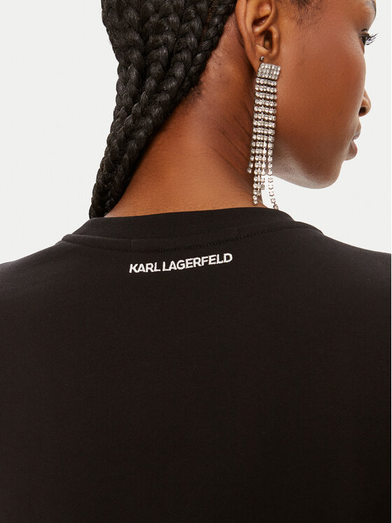 KARL LAGERFELD KARL LAGERFELD Mikina 245W1813 Černá Regular Fit