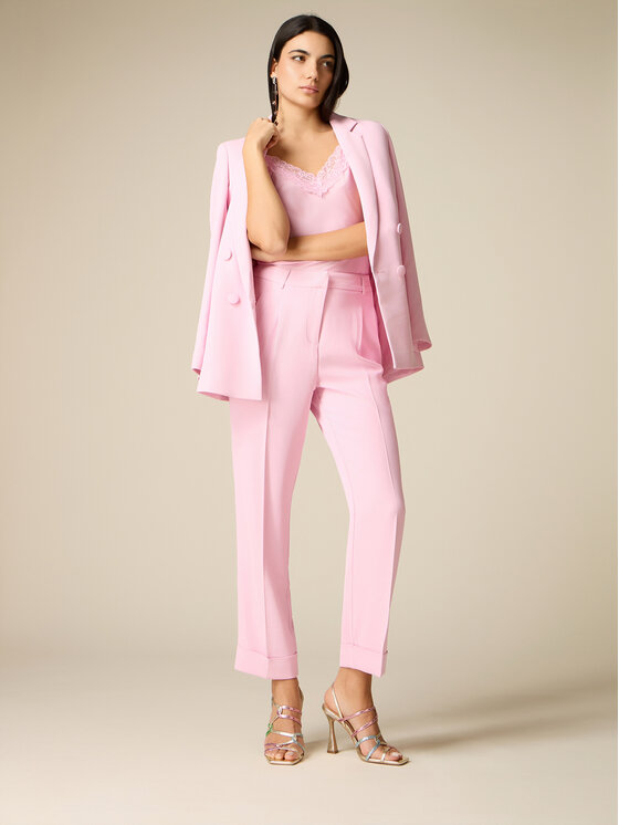 Oltre Oltre Pantaloni di tessuto P003R008871N006 Rosa Regular Fit