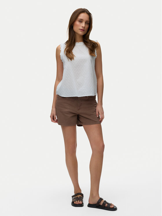 Vero Moda Vero Moda Top Trine 10342734 Bílá Regular Fit