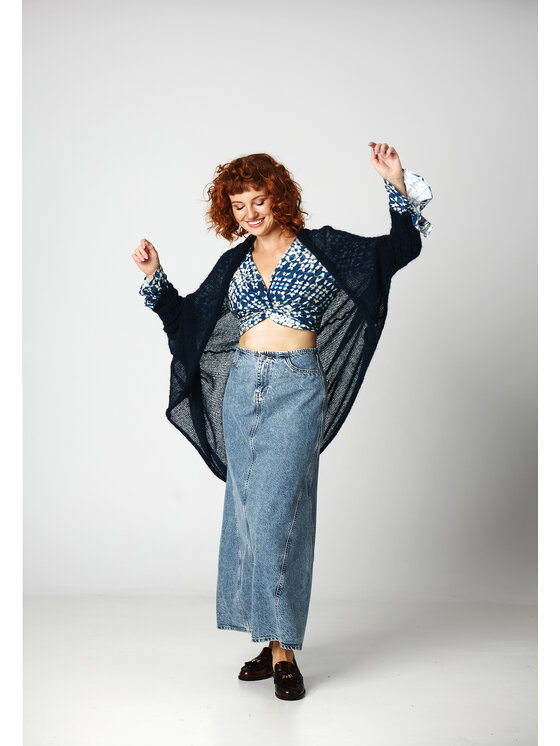 YOU by Tokarska YOU by Tokarska Kardigan Kamila alpaka Granatowy Regular Fit