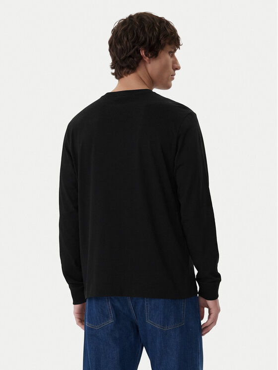 Calvin Klein Calvin Klein Longsleeve Standard Logo LV04LD232G Czarny Relaxed Fit