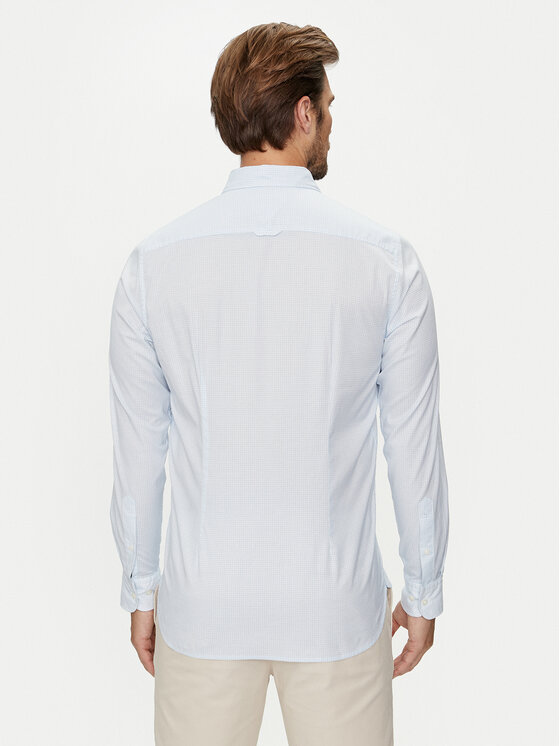 Tommy Hilfiger Tommy Hilfiger Camicia Micro Foulard MW0MW35813 Celeste Slim Fit