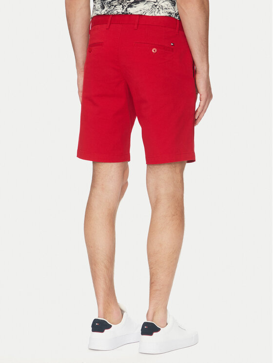 Tommy Hilfiger Tommy Hilfiger Kratke hlače iz tkanine Brooklyn MW0MW23563 Rdeča Regular Fit