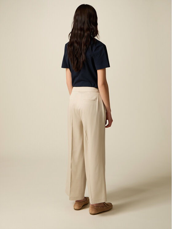 Oltre Oltre Pantaloni di tessuto P03JR109363N021 Crema Baggy Fit