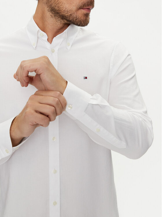 Tommy Hilfiger Tommy Hilfiger Marškiniai MW0MW36369 Balta Slim Fit