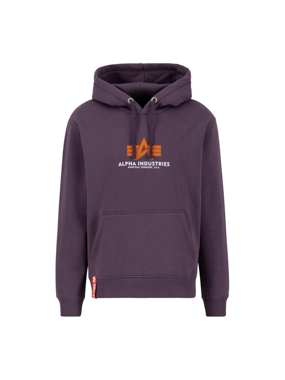 Alpha Industries Alpha Industries Bluza Basic Rubber Hoodie Fioletowy Regular Fit
