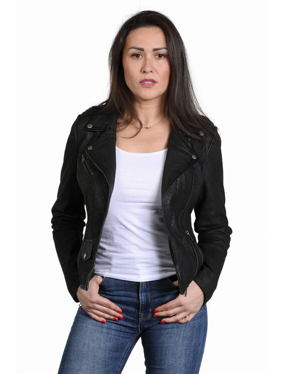 David Ryan David Ryan Kurtka skórzana TINA Czarny Regular Fit